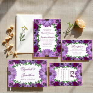 Königliche lila Blumenhochzeit Gästebuch