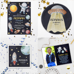 Weltraum 1. Geburtstag Party Erster Rundgang durch Kleinkind T-shirt