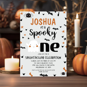 Gray Spooky Ein Halloween 1. Geburtstag Pappteller