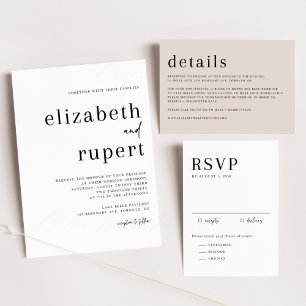 Invitation En Aluminium Mariage photo minimaliste Serif Script Typographie