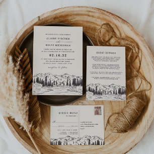 Einladung zur Hochzeit von Mountain Sketch