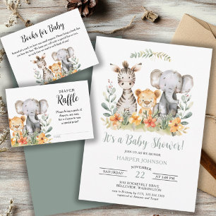 Invitation Baby shower Sweet Jungle Safari