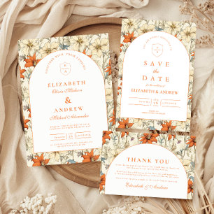 Invitation Mariage avec une Arche Florale d'Automne