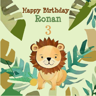 Serviette En Papier Anniversaire du lion de la Petite Jungle