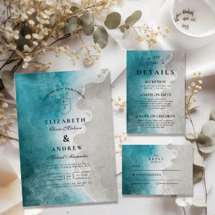 Moderne elegante Hochzeit am tropischen Strand Einladung