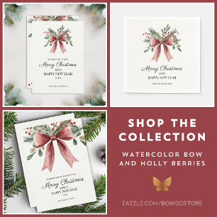 Watercolor Baby's First Christmas Name Red Rustic Keramik Ornament