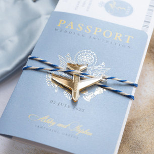 Faire-part de mariage de destination de passeport 