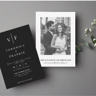 Faire-part de mariage minimaliste   Photo simple