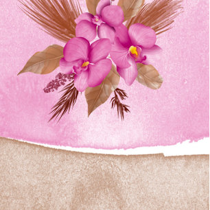 Magenta Watercolor Orchideen für Hochzeiten Einladung