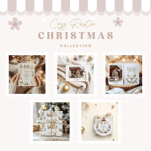 Rustikale Hütte Erstes Weihnachtskuchen Foto Feiertagskarte