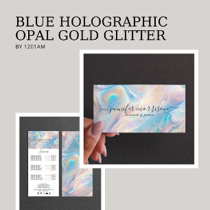 Blue Holographic Opal Gold Glitzer Makeup, Beauty Flyer