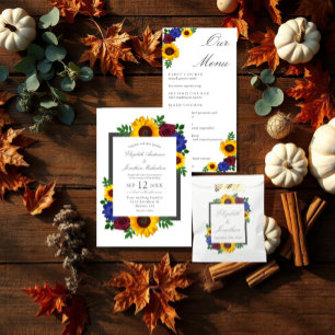 Invitation Mariage floral Rose Tournesol