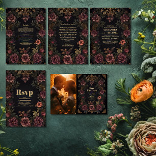 Royal Viktorianisch Floral Gothic Wedding Save The Date