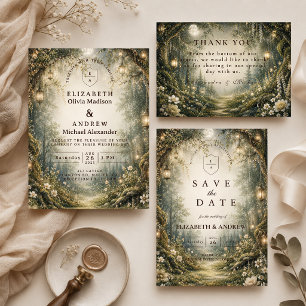 Save The Date Mariage Enchanté en Forêt Enchantée
