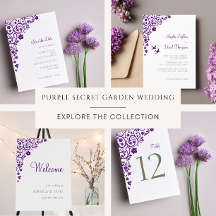 Secret Garden Lila Bloral Wedding Tischnummer