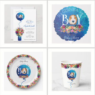 Assiettes En Carton C’est un baby shower de cobaye en ballons bleu gar