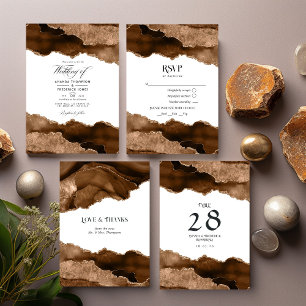 Wüste Gold Agate Watercolor Hochzeit RSVP Karte