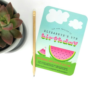 Sweet Red Watermelon Kinder Sommerzeit Geburtstag Einladung