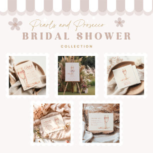 Rose Goldperlen und Prosecco Dankeskarte