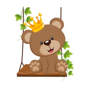 Swing Flora Prince Bärenjunge Babydusche Einladung