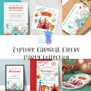 Circus Karneval Geburtstagseinladung Einladung