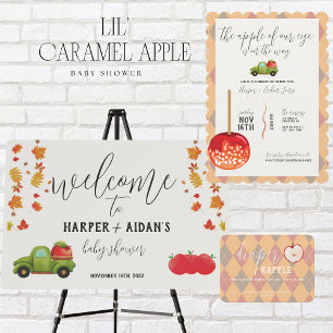 Pomme Caramel - Invitation Baby shower Vert