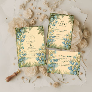 Carte De Remerciements Mariage Art Nouveau Bluebell