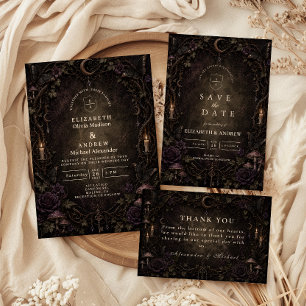 Save The Date Mariage gothique de forêt lunaire mystique