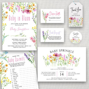 Wildblume Meadow Baby Dusche Danke Runder Aufkleber