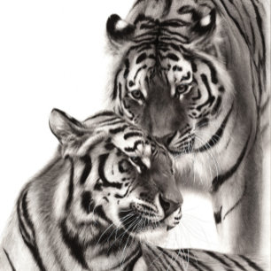 Tenture Touch - Oeuvre originale de tigre peinte à la main