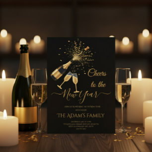 Invitation pour la fête du Nouvel An au Champagne 