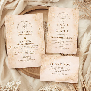 Save The Date Mariage Classique Lune d'Or