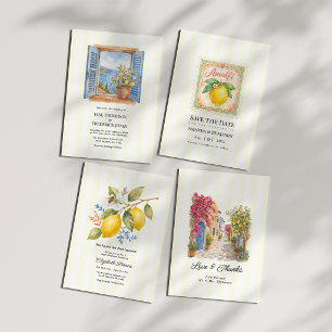 Invitation Mariage d'été italien sur la côte amalfitaine au c