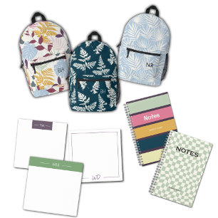 Niedliche Lila Monogramm-Initialen Post-it Klebezettel