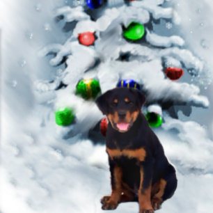 Rottweiler Weihnachtsgeschenke Feiertagskarte