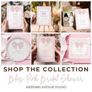 Foto Rosa Chinoiserie Blumenstrauß Brautparty Dankeskarte