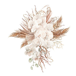 Boho Neutral Pampas Garden Mariage Invitation