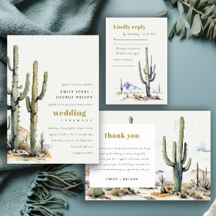 Invitation Western Boho Cactus Mariage du paysage du désert
