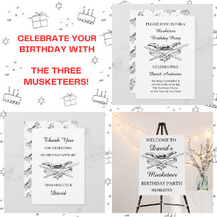 Musketeer Hero Birthday Party - Willkommen Poster