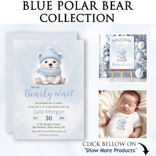 Wir können frühzeitig auf die Blue Polar Bear Baby Einladung