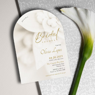 Ivory Bloom & Elegantes Gold Script Brautparty Wandteppich