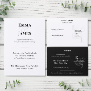 Faire-part de mariage Ampersand minimaliste   Code