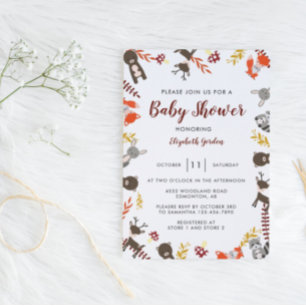 Budget Woodland Baby Shower Forest Animes Niedlich