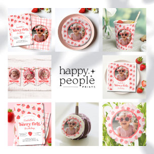Berry First Birthday Invitation fraise