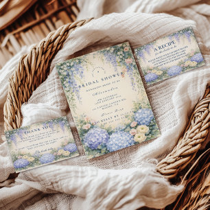 Carte De Remerciements Fête de mariage champêtre poussiéreux bleu romanti