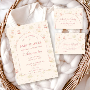 Invitation Fête de bébé Silly Goose Vintage