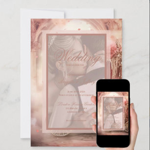 Elegante Vintage romantische Hochzeitseinladung Einladung