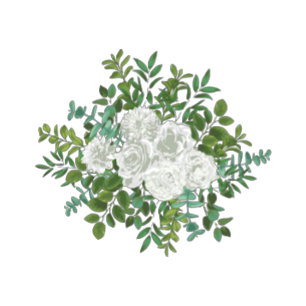 White Rose Wedding Floral Classic Einladung