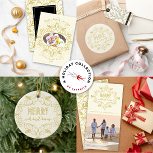 Peace Liebe Joy Festive Foliage Deko Frame Holiday Runder Aufkleber