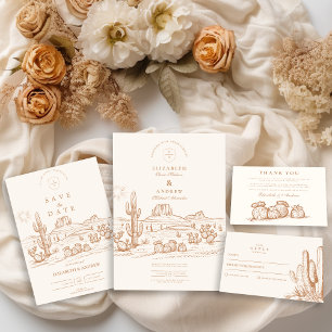 Invitations En Acrylique Western Boho Cactus Mariage du paysage du désert